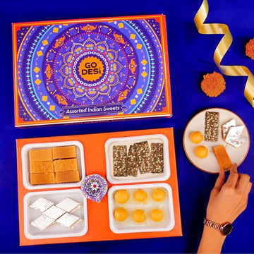 Diwali Gift Box - Assorted Meetha Diwali Gift Hamper | Diwali Diya | Kaju Katli | Besan Laddoo | Mysore Pak | Badam Coconut Barfi | | Diwali Gifts for Family and Friends