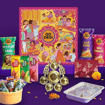 Diwali Gift Box - Assorted Meetha Diwali Gift Hamper | Diwali Diya | Kaju Katli | Besan Laddoo | Mysore Pak | Badam Coconut Barfi | | Diwali Gifts for Family and Friends