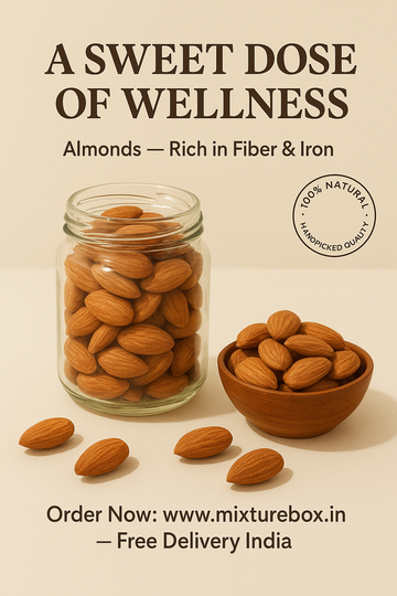 Premium Almonds- Perfect snacks | Mixturebox – 250gm