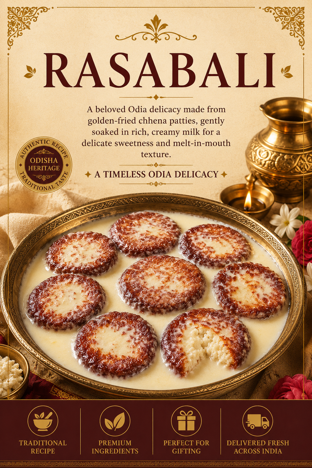 Buy Authentic Rasabali | Odisha Baked Sweet