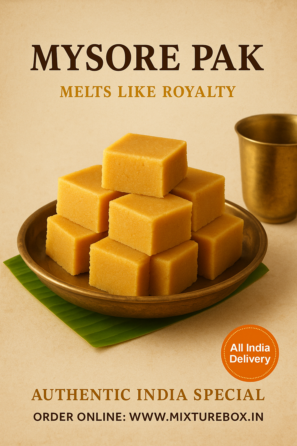 Mysore Pak – Authentic Indian Mithai Online | MixtureBox | 10 pieces