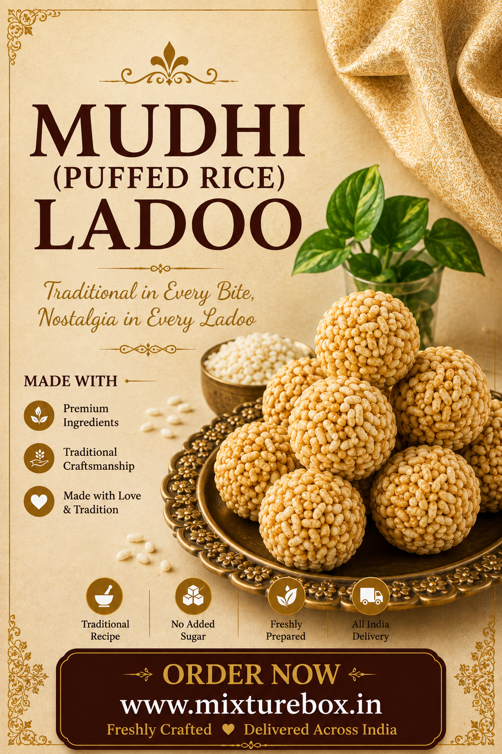 Muddhi (Puffed rice) Ladoo
