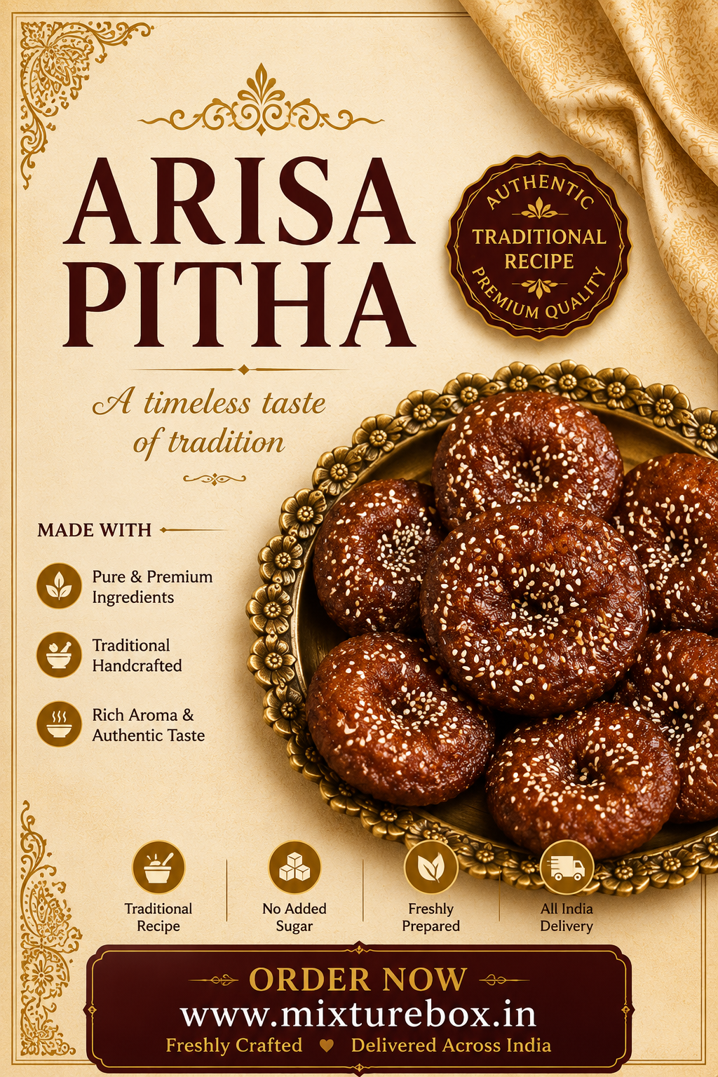 Buy Arisa Pitha– Traditional Odisha Sweet