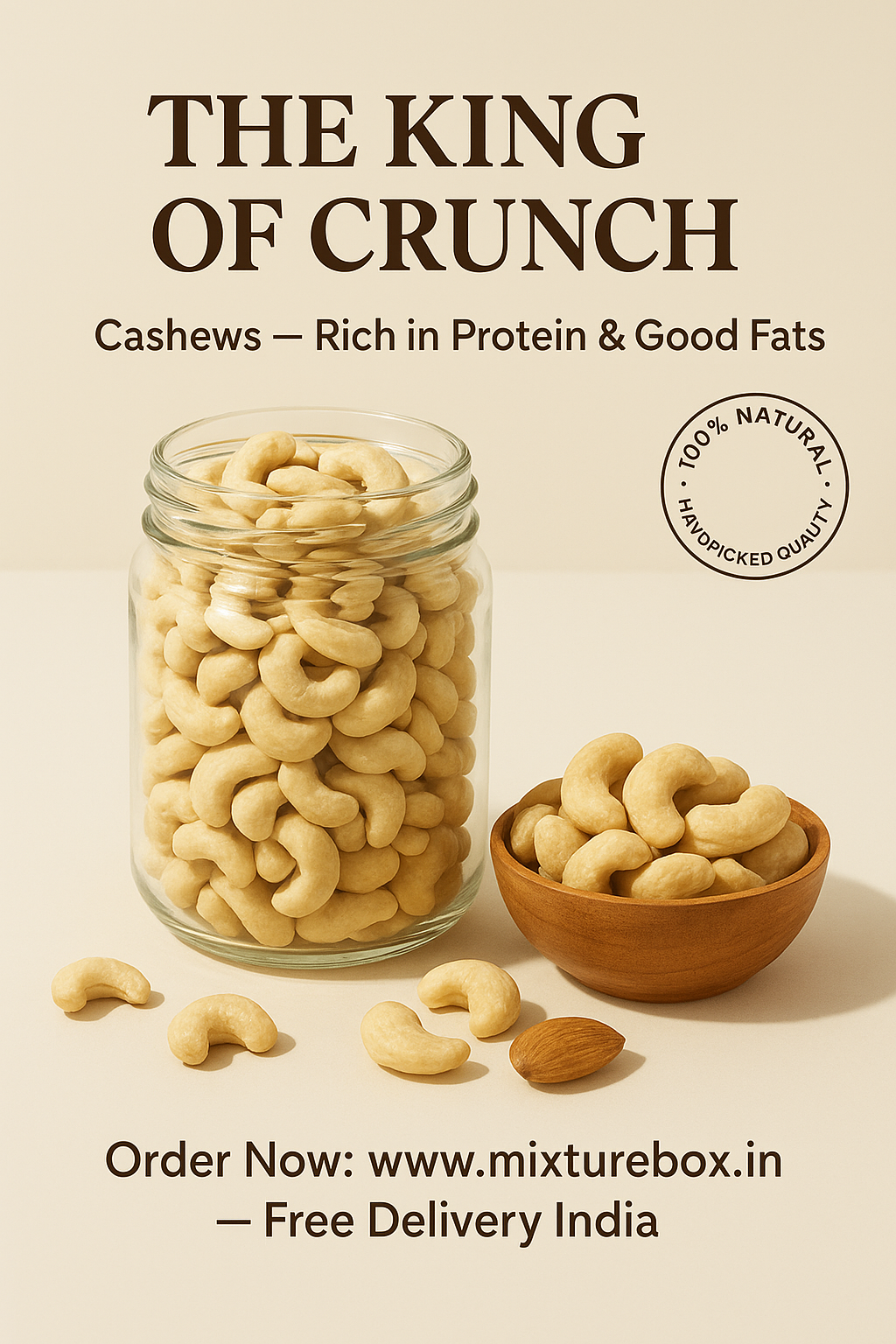 Premium Cashews – Rich & Buttery- 250gms