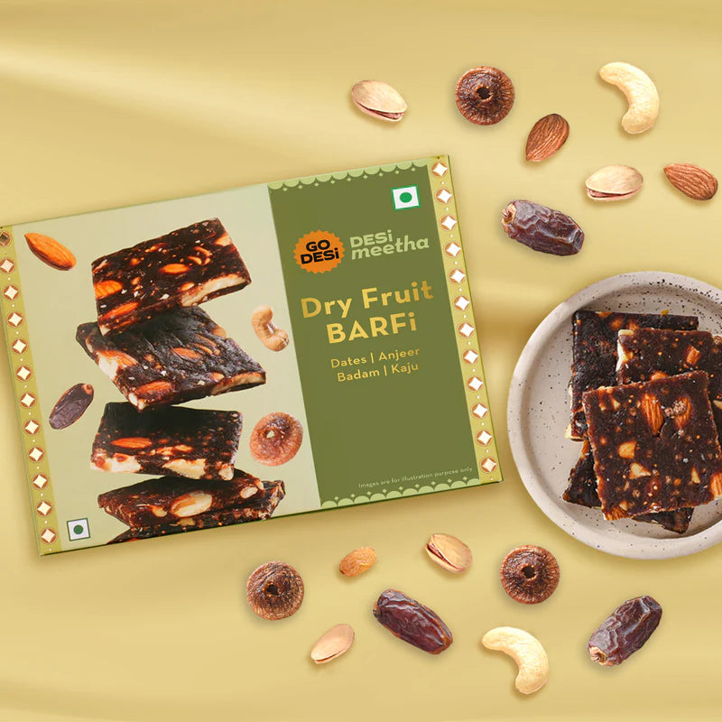 Dry-Fruit Date Bars |  Anjeer, Dates, Badam & Cashews | DESi Meetha – 200 Gms
