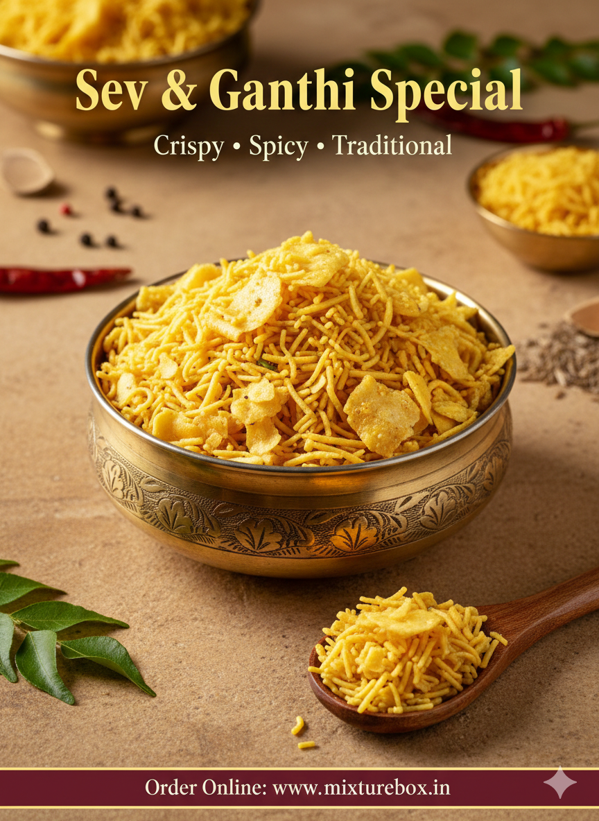 Sev & Ganthia Mix  – Light, Tasty & Everyone’s Favorite