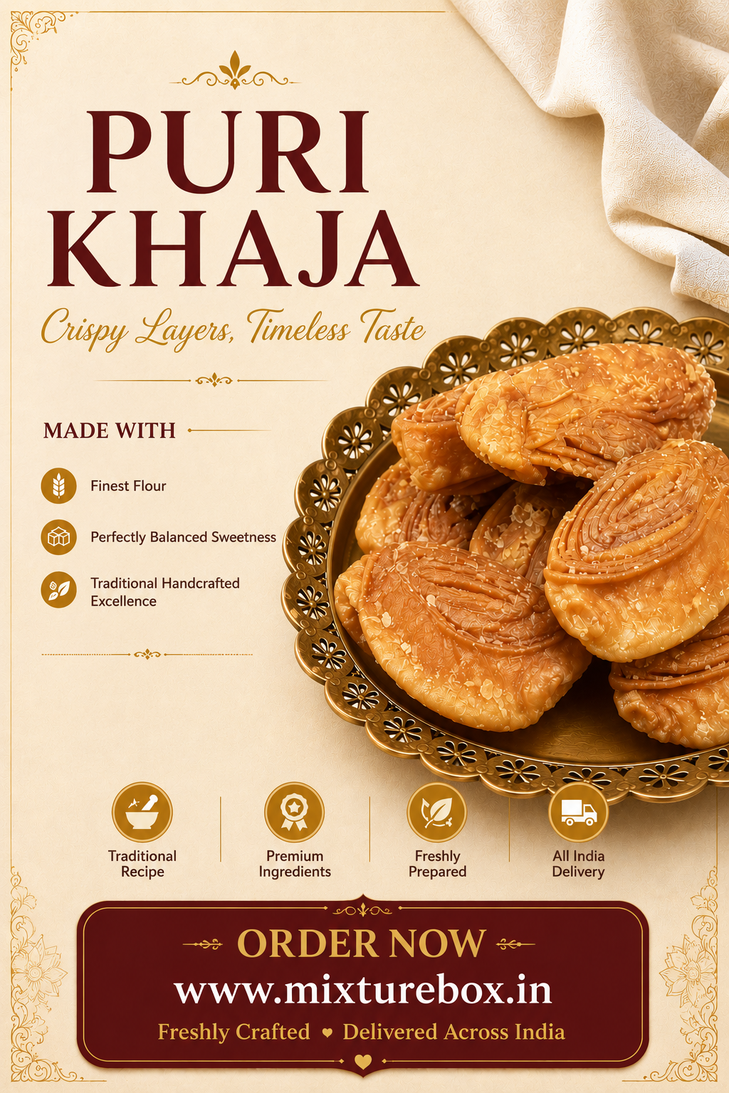 Authentic Puri Khaja | Traditional Odisha Sweet