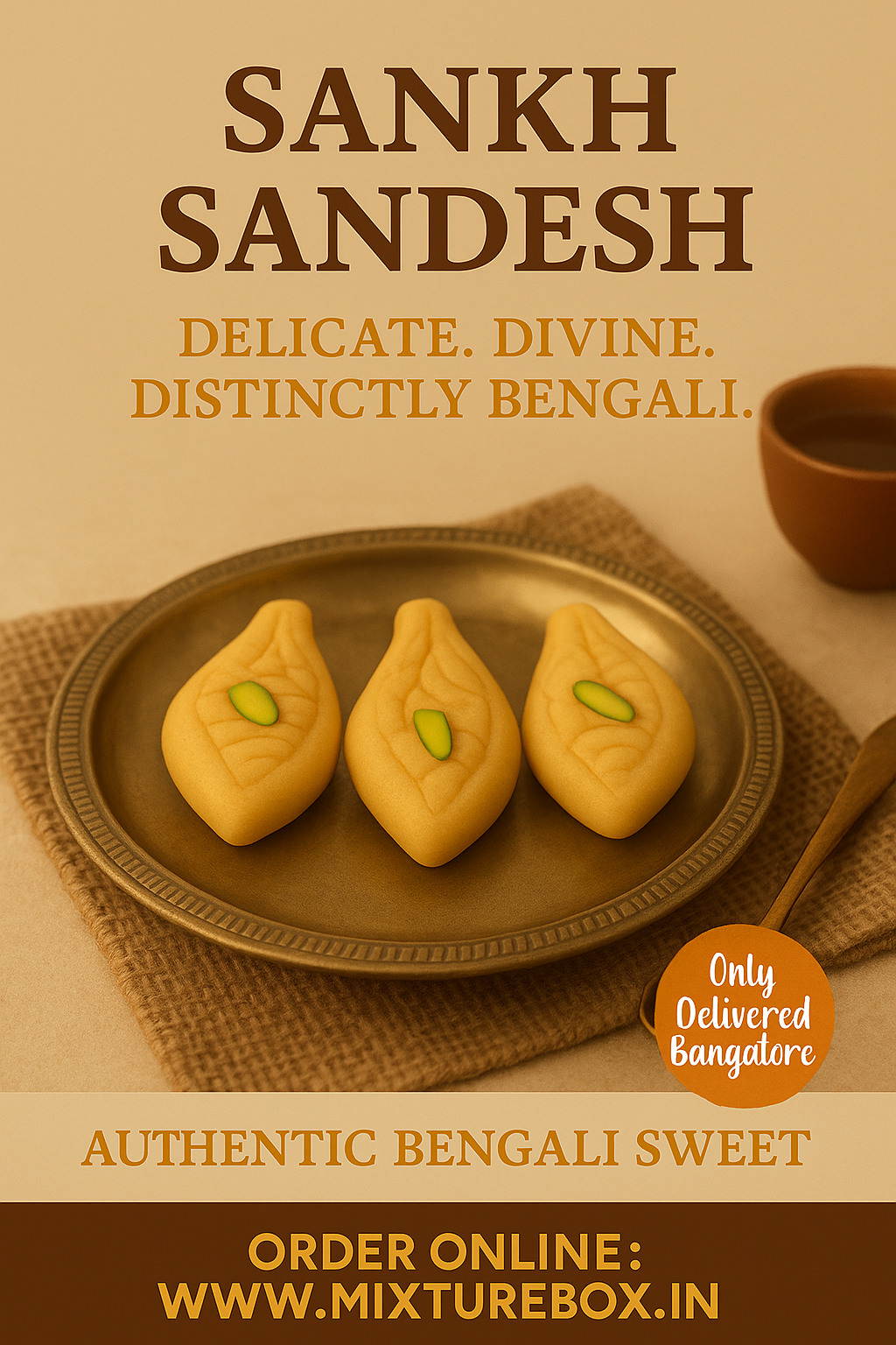 Sankh Sandesh – Authentic Bengali Sweet | MixtureBox | 10 pieces