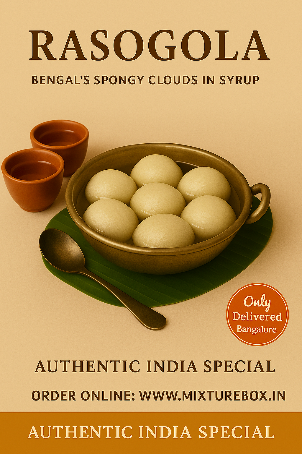 White Rasagola – Soft & Spongy Bengal-Style Rasgulla | 20 pieces