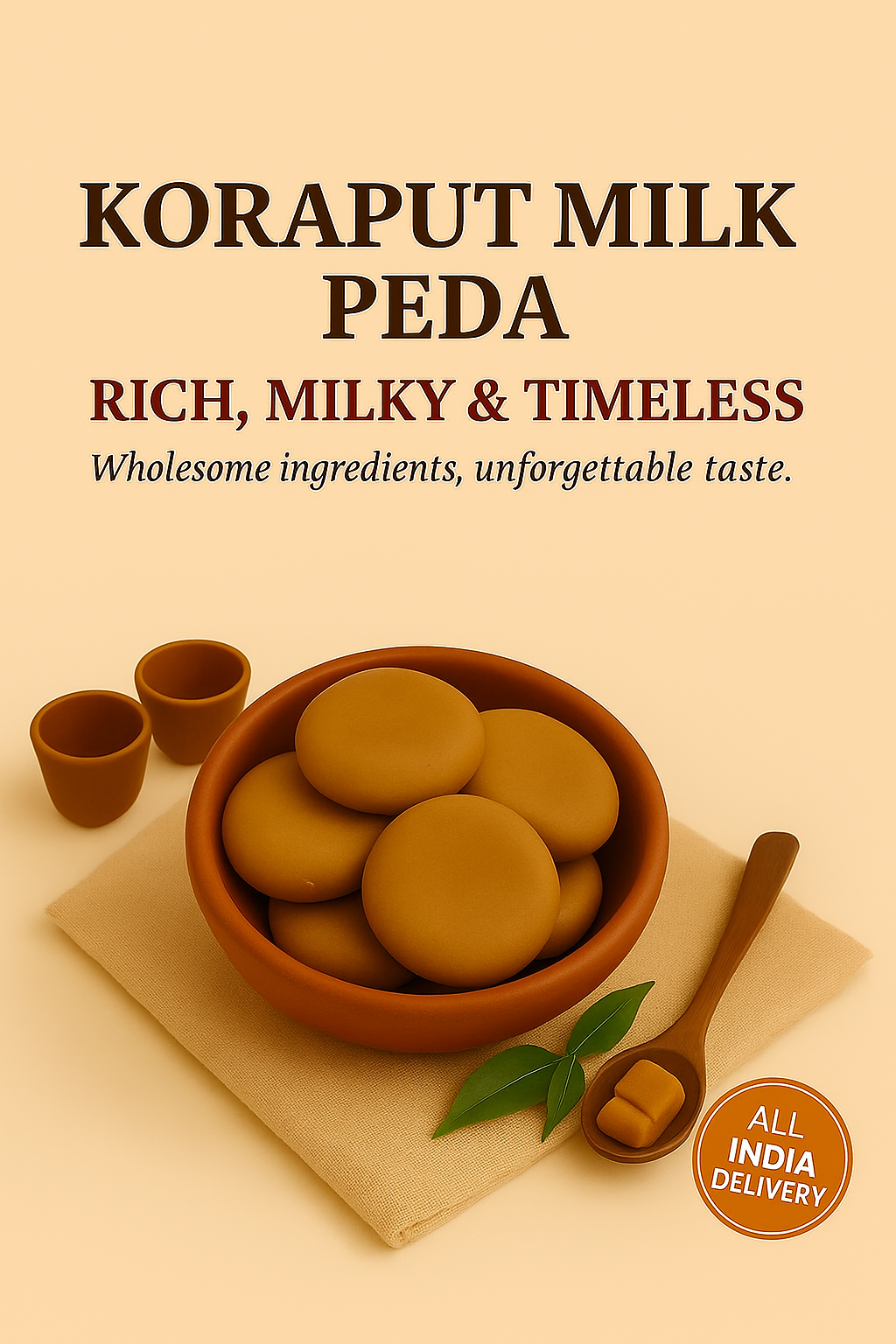 Koraput Milk Peda – Traditional Odisha Sweet Made with Pure Milk | 300 gms